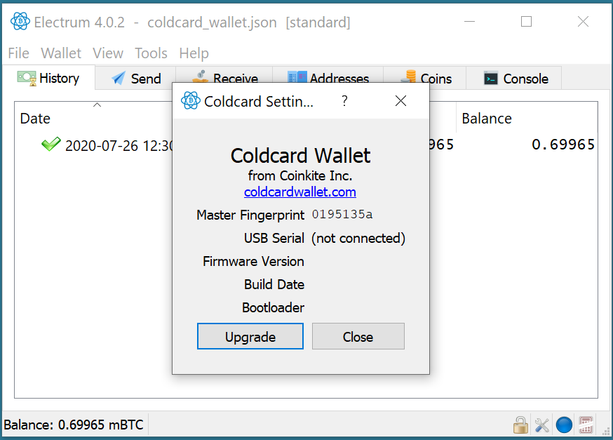 COLDCARD Wallet Fingerprint